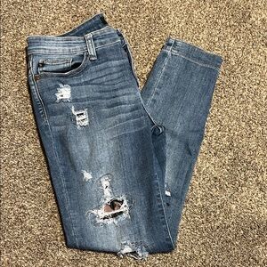 Judy Blue Skinny Fit distressed jeans Leopard